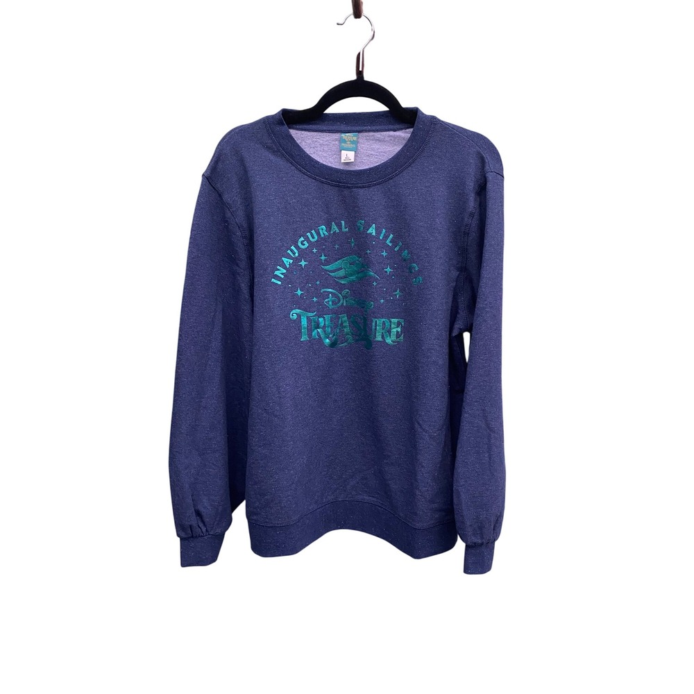 Disney cruise Treasure Inaugural Sailings Sweatshirt Blue Teal Graphic Large